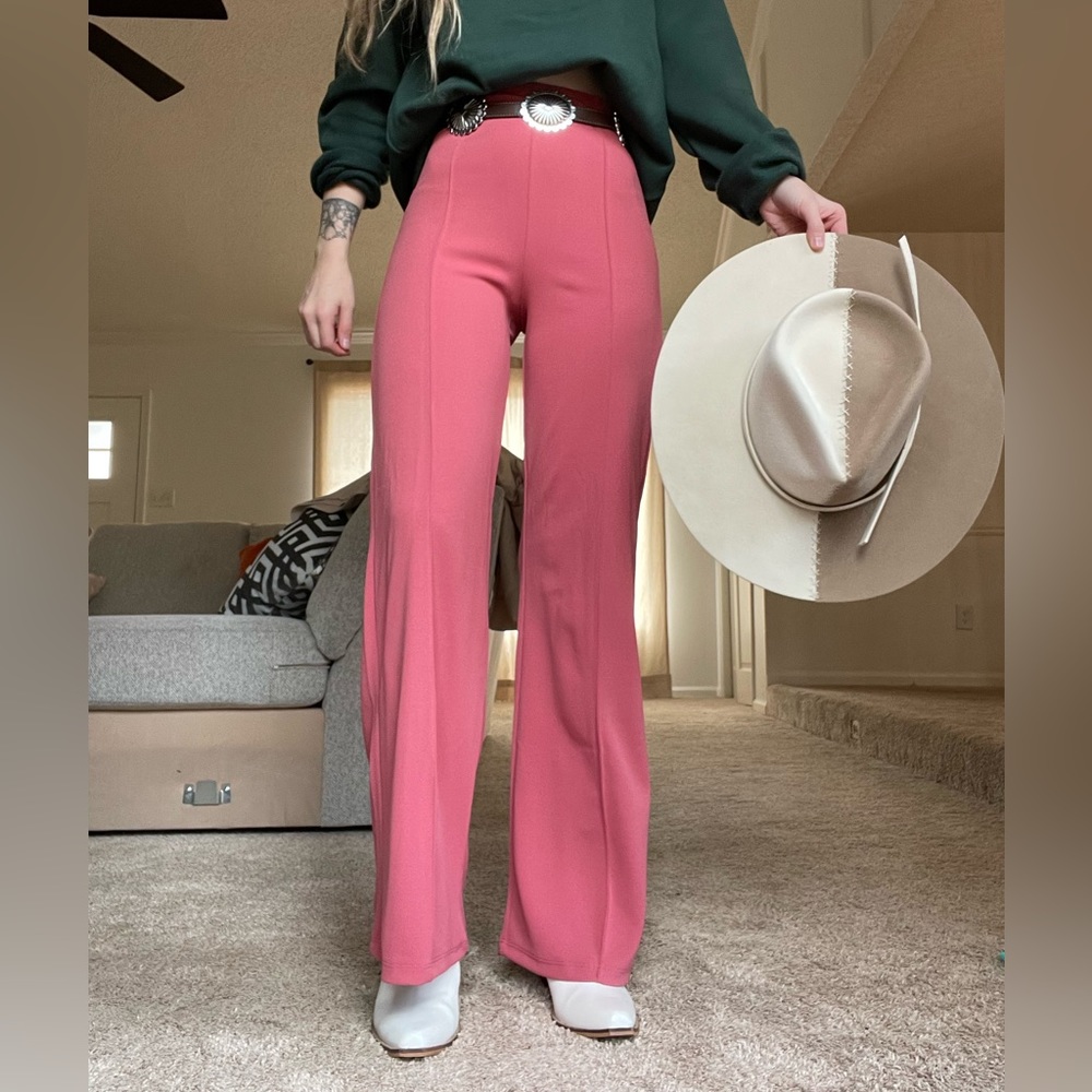 Pink business casual pants